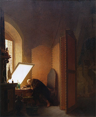 Rembrandt Etching a Plate in His Atelier, 1861 | Gerome | Gemälde Reproduktion