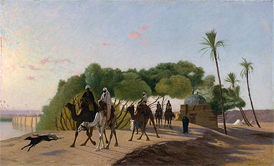 Verlassen der Oase, c.1880/90 von Gerome | Gemälde-Reproduktion