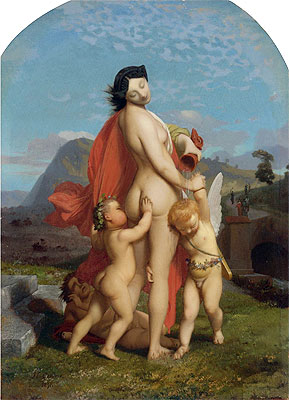 A Young Nymph Teased by Putti | Gerome | Painting Reproduction