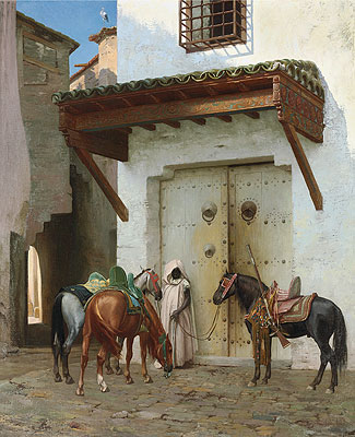 Horses Kept by a Slave, 1875 | Gerome | Gemälde Reproduktion