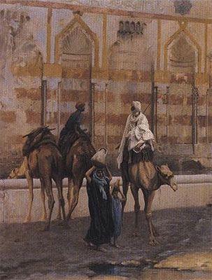 Camels at the Watering Place (Detail) | Gerome | Painting Reproduction