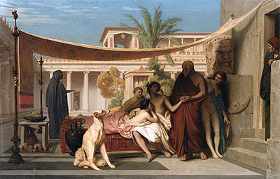Socrates Seeking Alcibiades at the House of Aspasia, 1861 | Gerome | Painting Reproduction