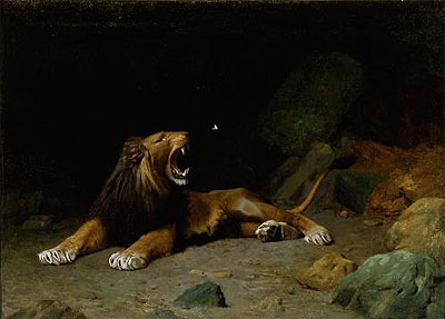 Lion Snapping at a Butterfly, 1889 | Gerome | Painting Reproduction
