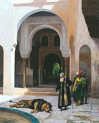 The Accursed Lion, n.d. by Gerome | Painting Reproduction