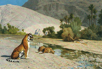 Tigress and Her Cubs, n.d. by Gerome | Painting Reproduction