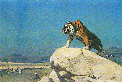 Tiger on the Lookout, n.d. by Gerome | Painting Reproduction