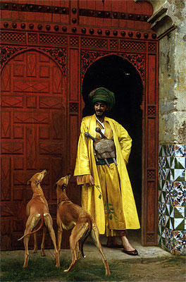 An Arab and His Dogs, 1875 | Gerome | Gemälde Reproduktion