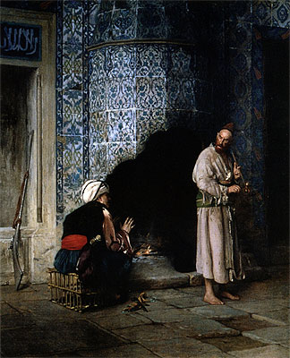 Conversation by the Fire, 1881 | Gerome | Gemälde Reproduktion