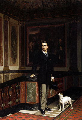 Herzog von La Rochefoucauld Doudeauville mit seinem Terrier | Gerome | Gemälde Reproduktion