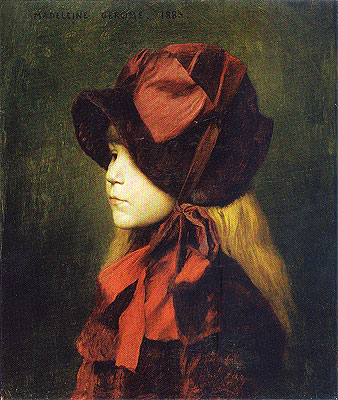 Madeleine Gerome with Hat, 1883 | Gerome | Painting Reproduction