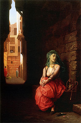Young Arab Woman with Narghile, 1873 | Gerome | Gemälde Reproduktion
