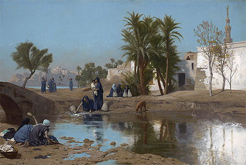 Fellah Women Drawing Water, c.1873/75 | Gerome | Painting Reproduction