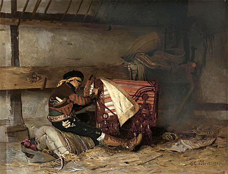 The Spanish Saddle Maker, 1873 by Jehan Georges Vibert | Painting Reproduction