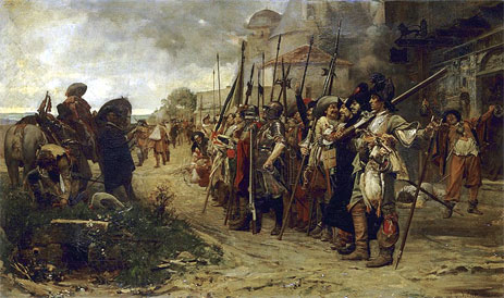 Calling the Roll after the Pillage, 1866 by Jehan Georges Vibert | Painting Reproduction