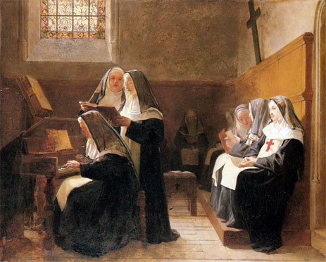 The Convent Choir, 1865 | Jehan Georges Vibert | Painting Reproduction