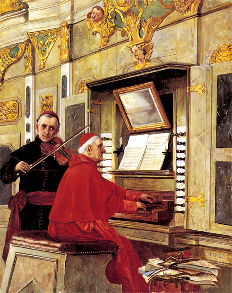 The Duet, 1897 by Jehan Georges Vibert | Painting Reproduction