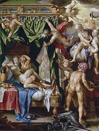 Mars and Venus Surprised by the Gods | Joachim Wtewael | Painting Reproduction