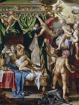 Mars and Venus Surprised by the Gods, c.1606/10 | Joachim Wtewael | Painting Reproduction