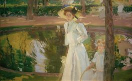 María in the Gardens of the Farm, 1907 by Joaquín Sorolla | Painting Reproduction