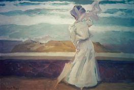 Figure in White, Biarritz, 1906 by Joaquín Sorolla | Painting Reproduction