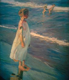 Bath Time. Girl on the Beach, 1904 by Joaquín Sorolla | Painting Reproduction