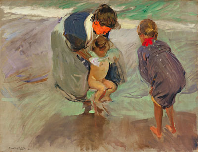 On the Beach, 1908 | Sorolla y Bastida | Painting Reproduction