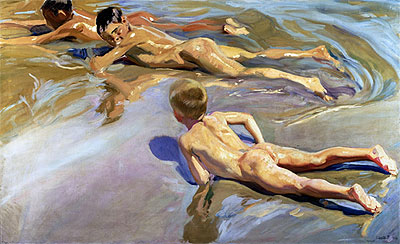 Kinder am Strand, 1910 | Sorolla y Bastida | Gemälde Reproduktion