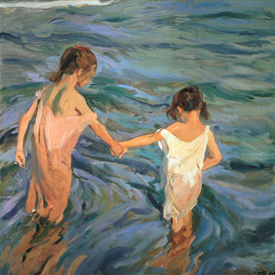 Girls in the Sea, 1909 | Sorolla y Bastida | Painting Reproduction