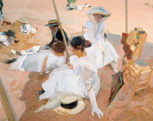 Under the Parasol, Zarauz, 1910 | Sorolla y Bastida | Painting Reproduction