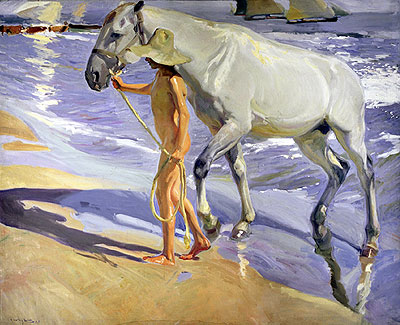 The Horse's Bath, 1909 | Sorolla y Bastida | Painting Reproduction