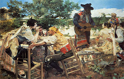Valencianische Szene | Sorolla y Bastida | Gemälde Reproduktion