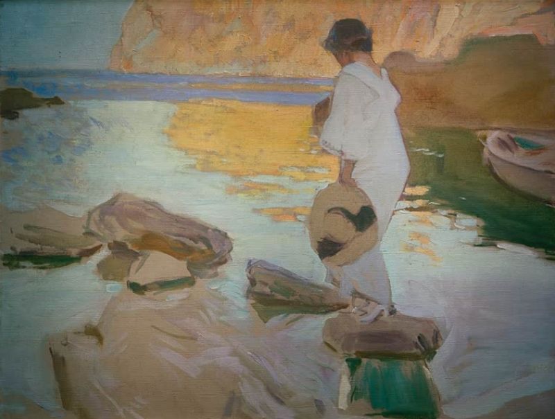 Elena in der Bucht von San Vincente, Mallorca, 1919 | Joaquín Sorolla