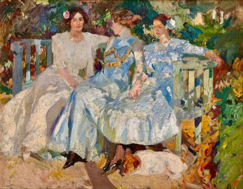 My Wife and Daughters in the Garden, 1910 | Joaquín Sorolla