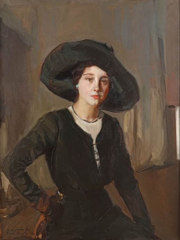Elena in Black Hat, 1910 | Joaquín Sorolla