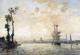 The Seine near Rouen, 1865 by Jongkind | Painting Reproduction