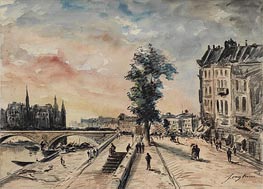 Quai on the Seine, Paris, undated by Jongkind | Painting Reproduction