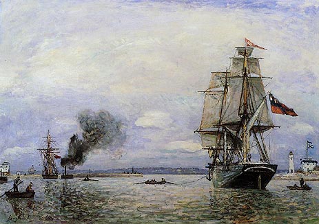 Leaving the Port of Honfleur, 1865 | Jongkind | Painting Reproduction
