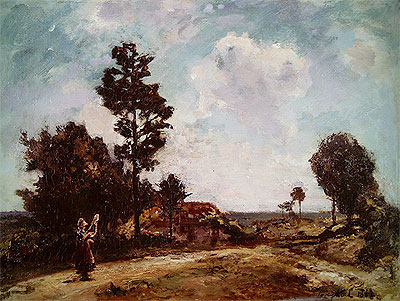 Landscape with Female Figure, 1862 | Jongkind | Painting Reproduction