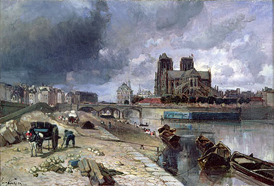 Notre-Dame from the Quai de la Tournelle, 1852 | Jongkind | Gemälde Reproduktion