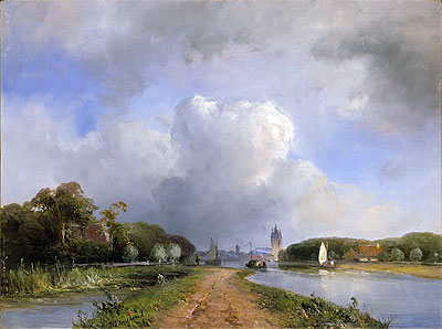 View of the Vliet near Delft, 1844 | Jongkind | Gemälde Reproduktion