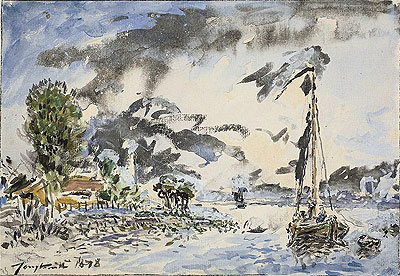 Fishing Boat, 1878 | Jongkind | Painting Reproduction