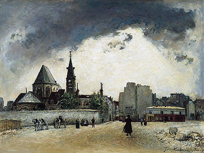 The Church of St. Medard on the Rue Mouffetard, 1871 | Jongkind | Gemälde Reproduktion