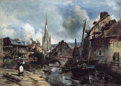 View of Harfleur, 1852 | Jongkind | Painting Reproduction