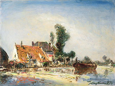 Houses at Crooswijk, 1874 | Jongkind | Gemälde Reproduktion