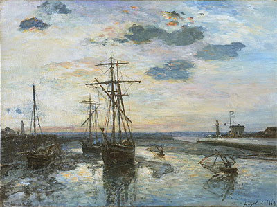Port of Honfleur at Evening, 1863 | Jongkind | Painting Reproduction