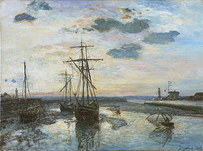Port of Honfleur at Evening, 1863 by Jongkind | Painting Reproduction