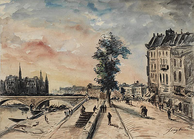 Quai on the Seine, Paris, n.d. by Jongkind | Painting Reproduction