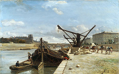 View of the Pont Royal, Paris, 1852 by Jongkind | Painting Reproduction