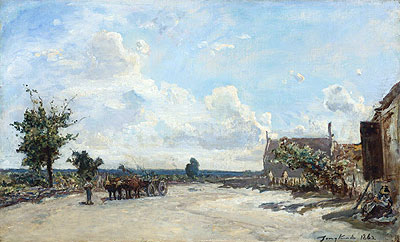 Street in Saint-Parize-Le-Chatel, near Nevers, 1862 by Jongkind | Painting Reproduction