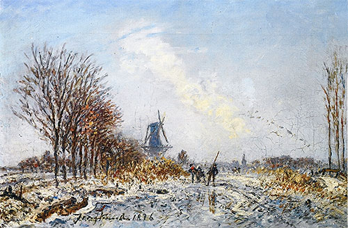 Skaters near Rotterdam, 1876 by Jongkind | Painting Reproduction